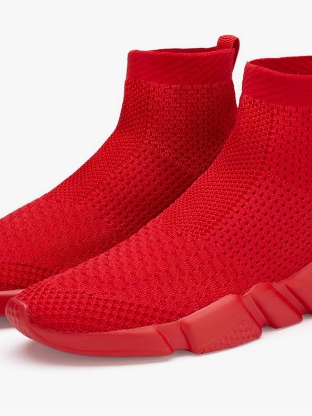 Red Knit Sock Sneakers